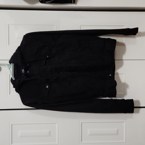 RUDE Jackets & Coats Black Denim Jacket W Hood Poshmark